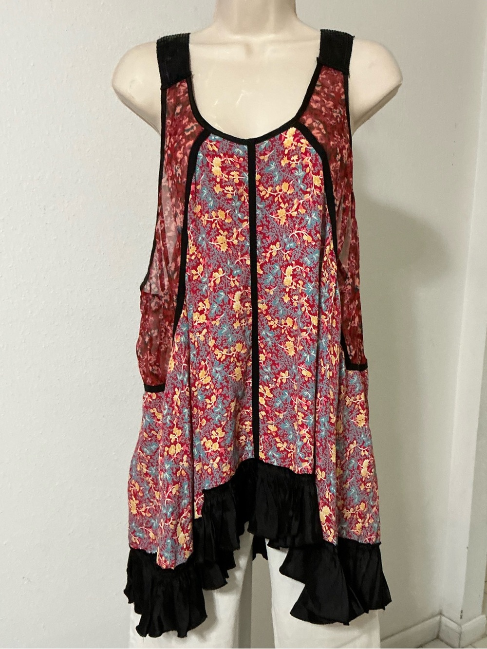 Free People FP ONE floral tunic top XS-S
